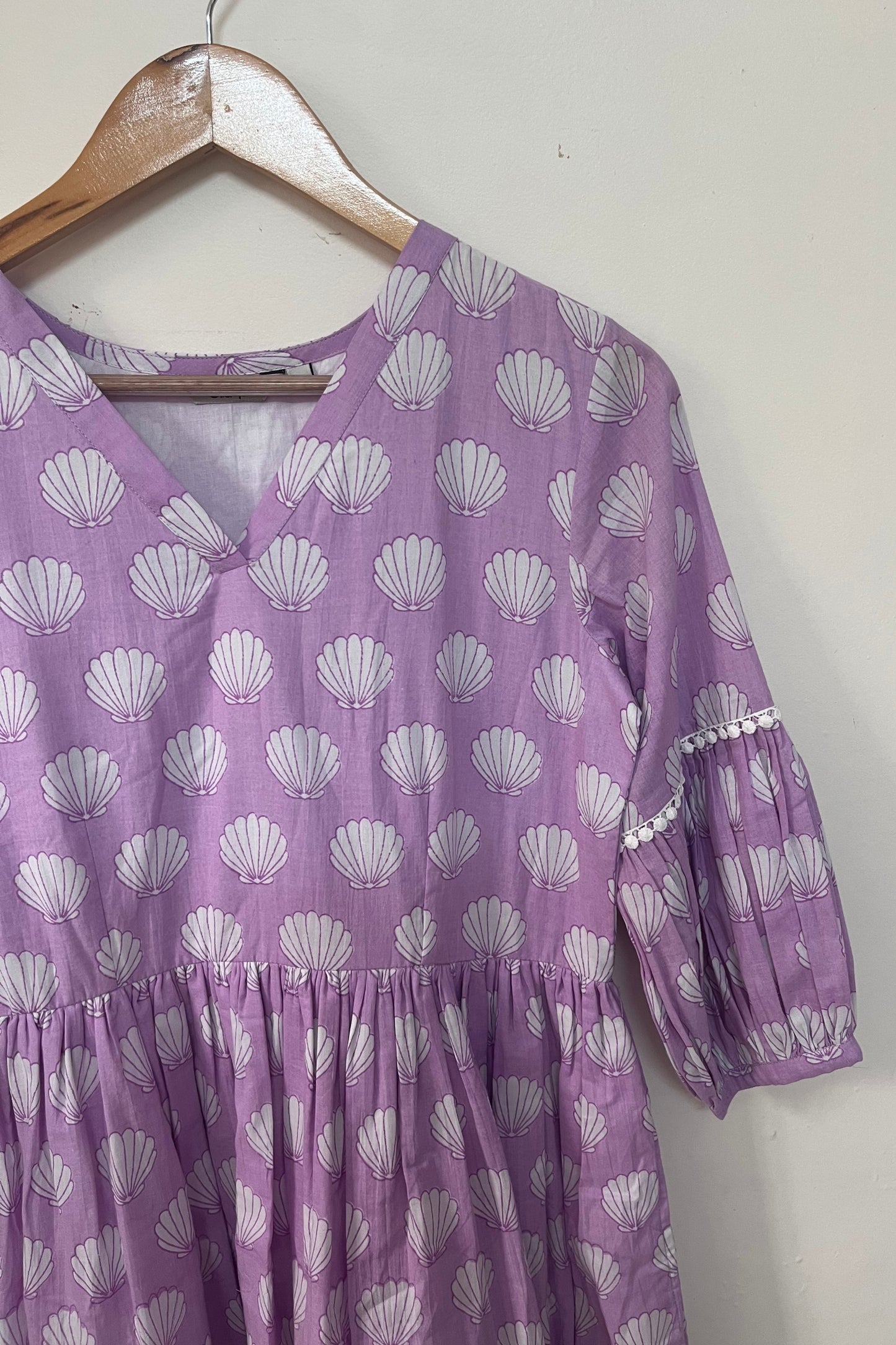 Lavender shell printed dress-S