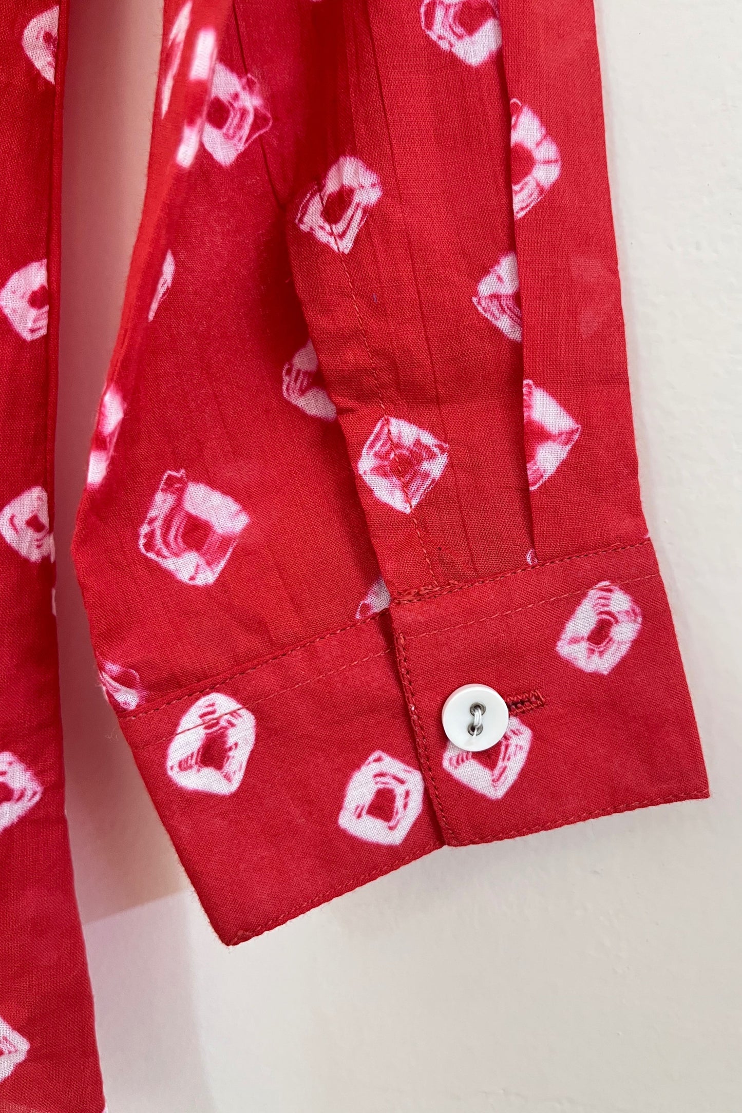 Mulmul Bandhani shirt-Red