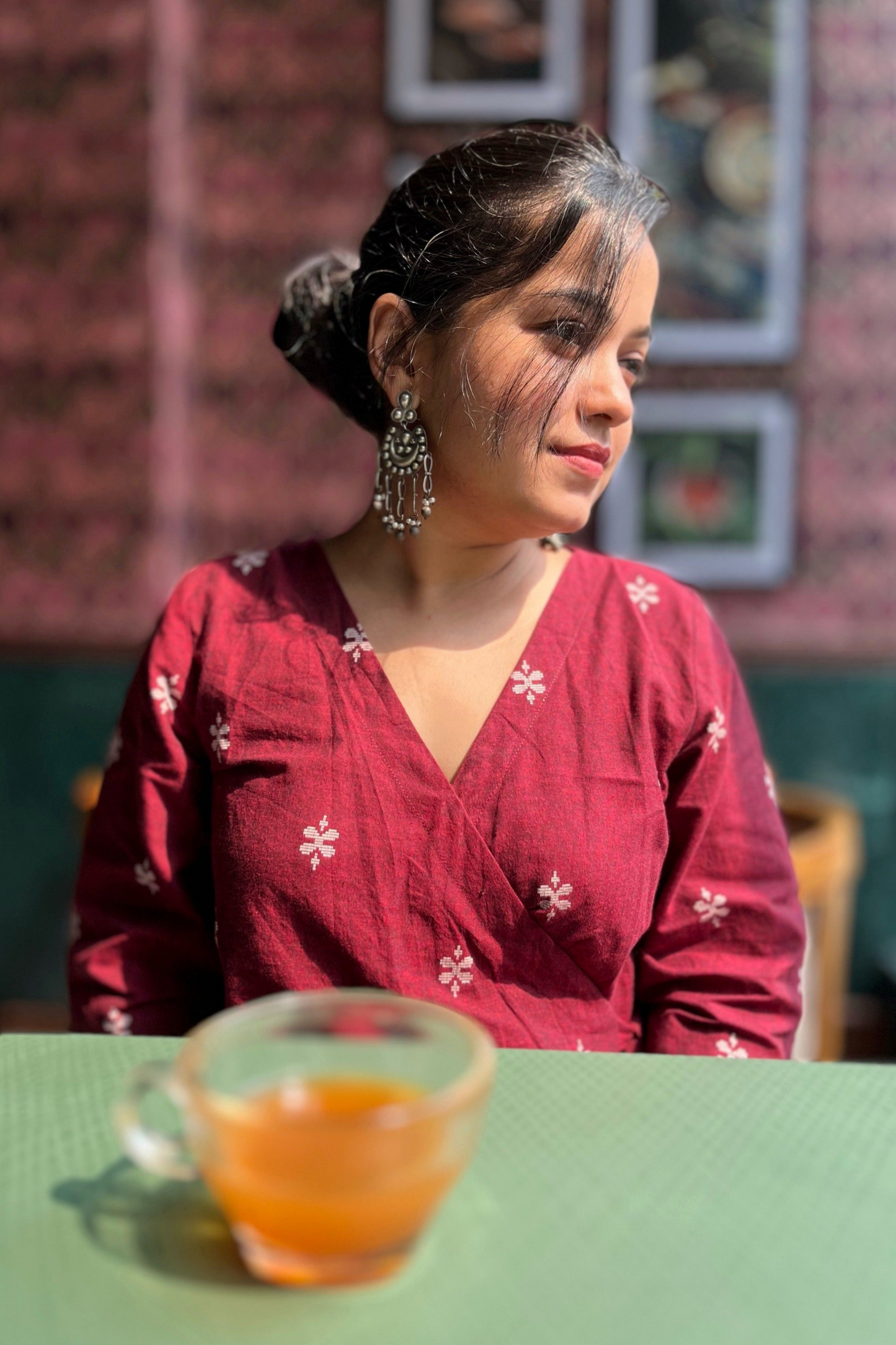 Phool wrap top- Maroon