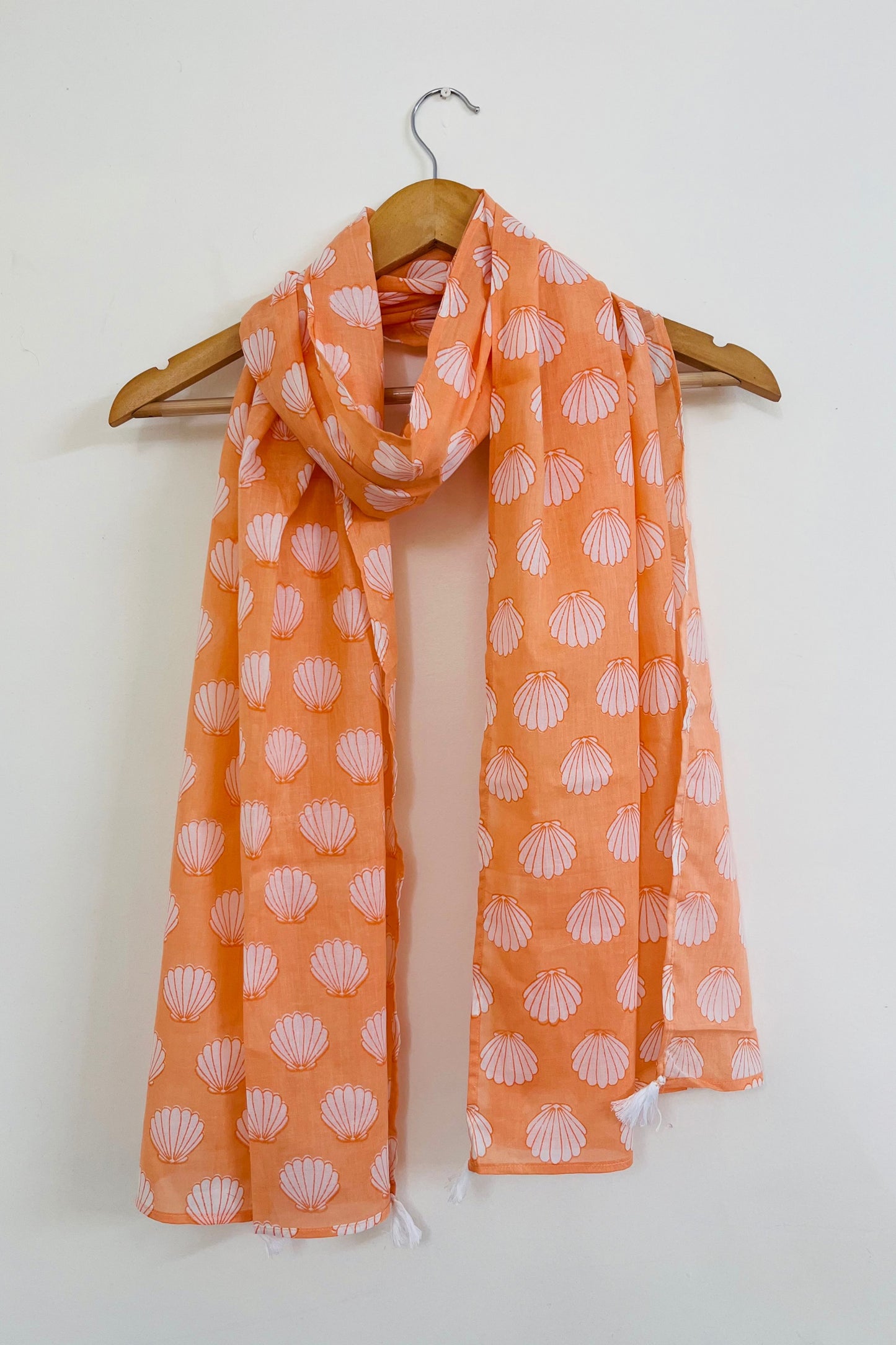 Peach mulmul scarf