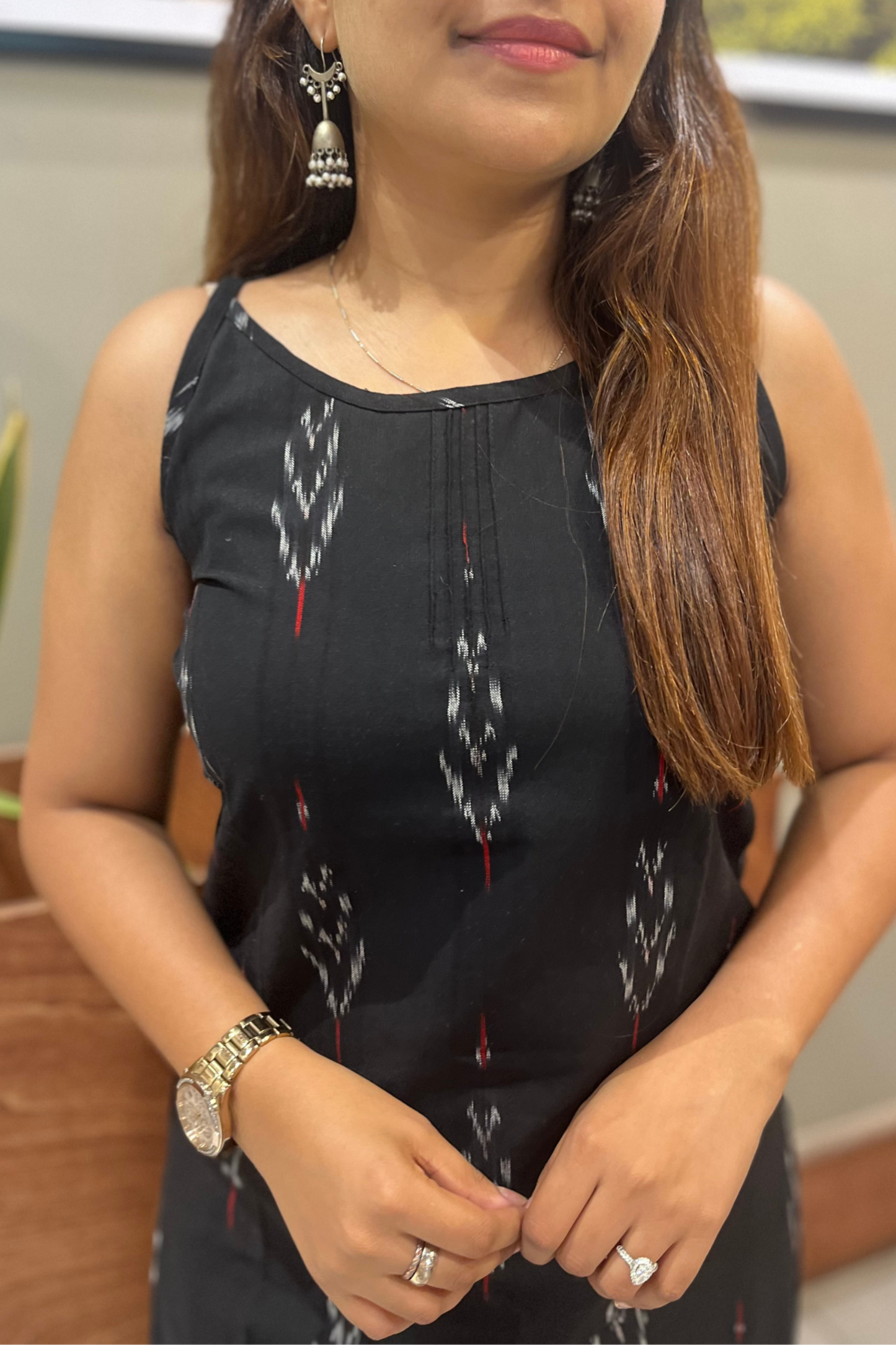 Black Ikat kurti