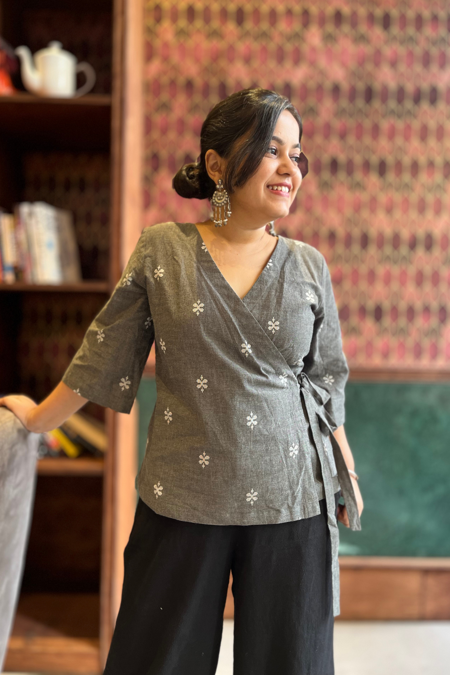 Phool wrap top- Grey