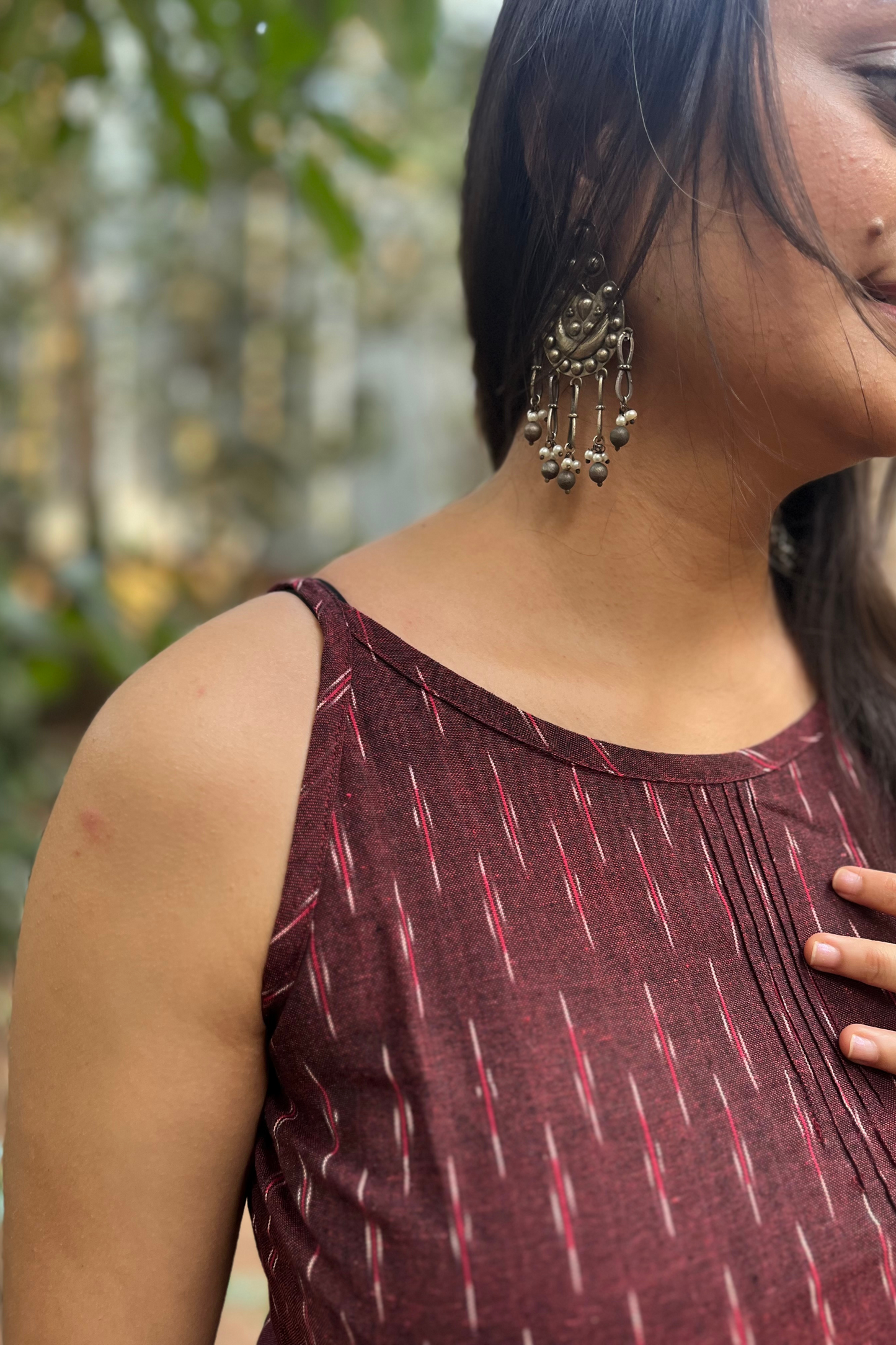 Maroon ikat camisole