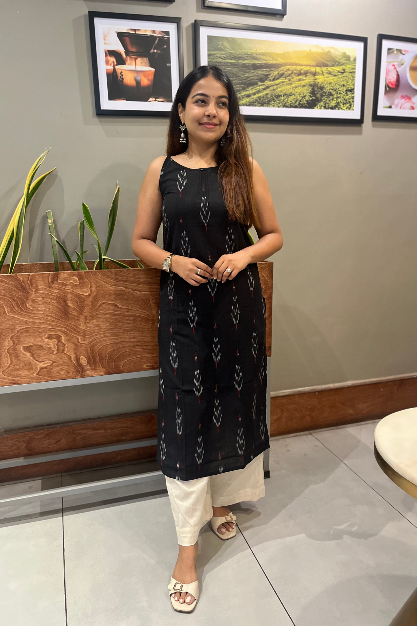 Black Ikat kurti