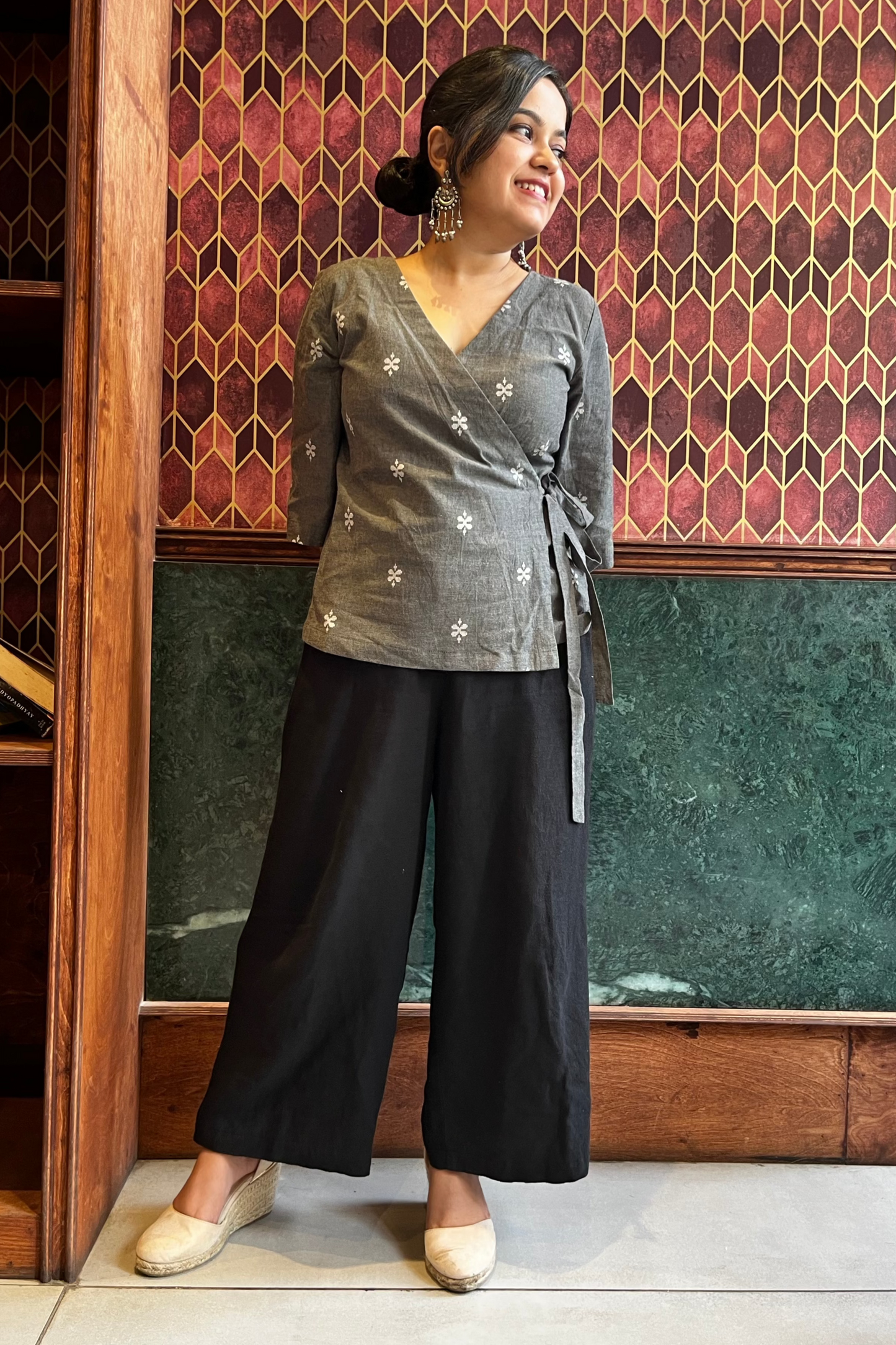 Phool wrap top- Grey