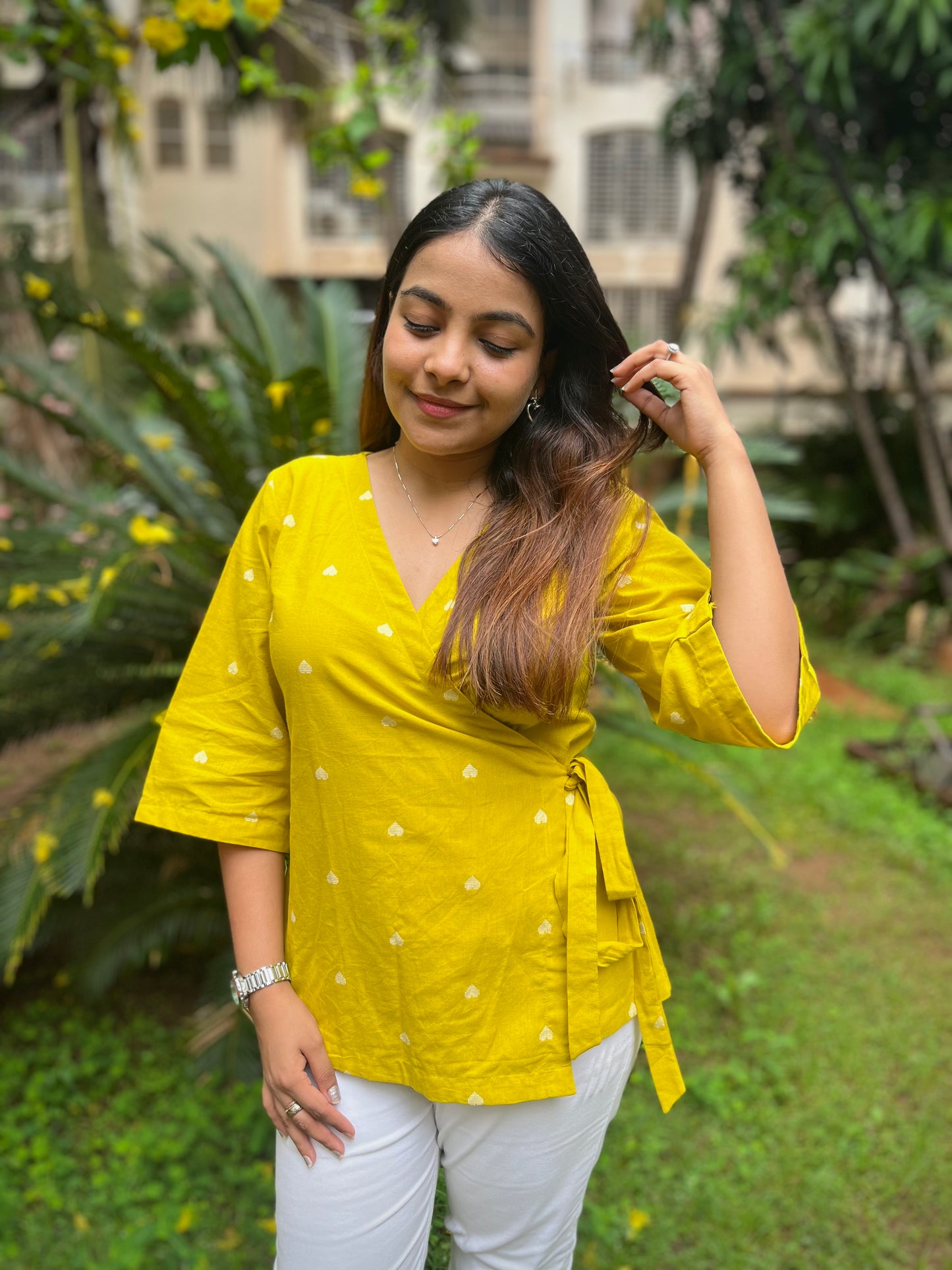 Yellow wrap top-Limited edition-Softer feel