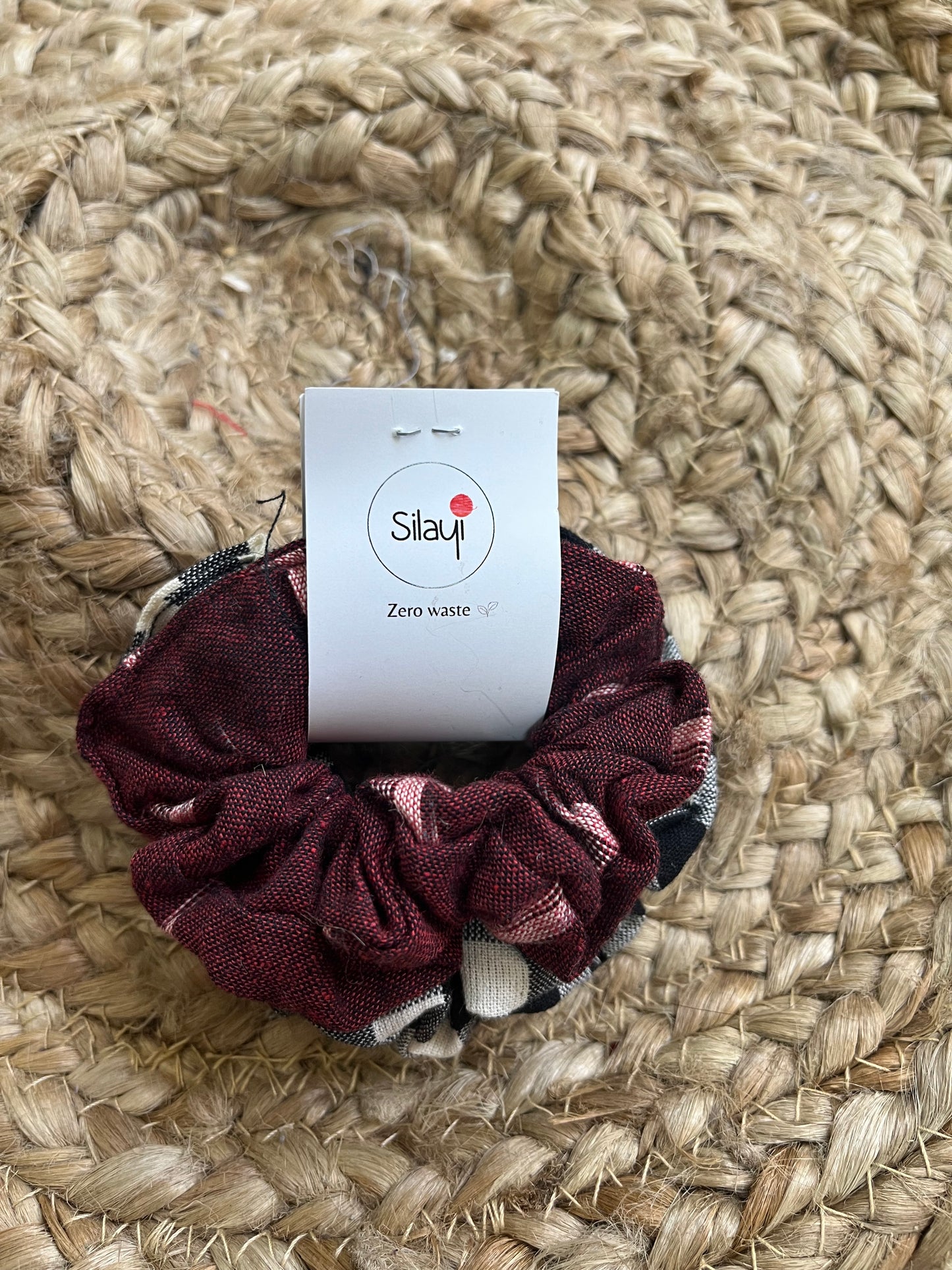 Maroon and black checks