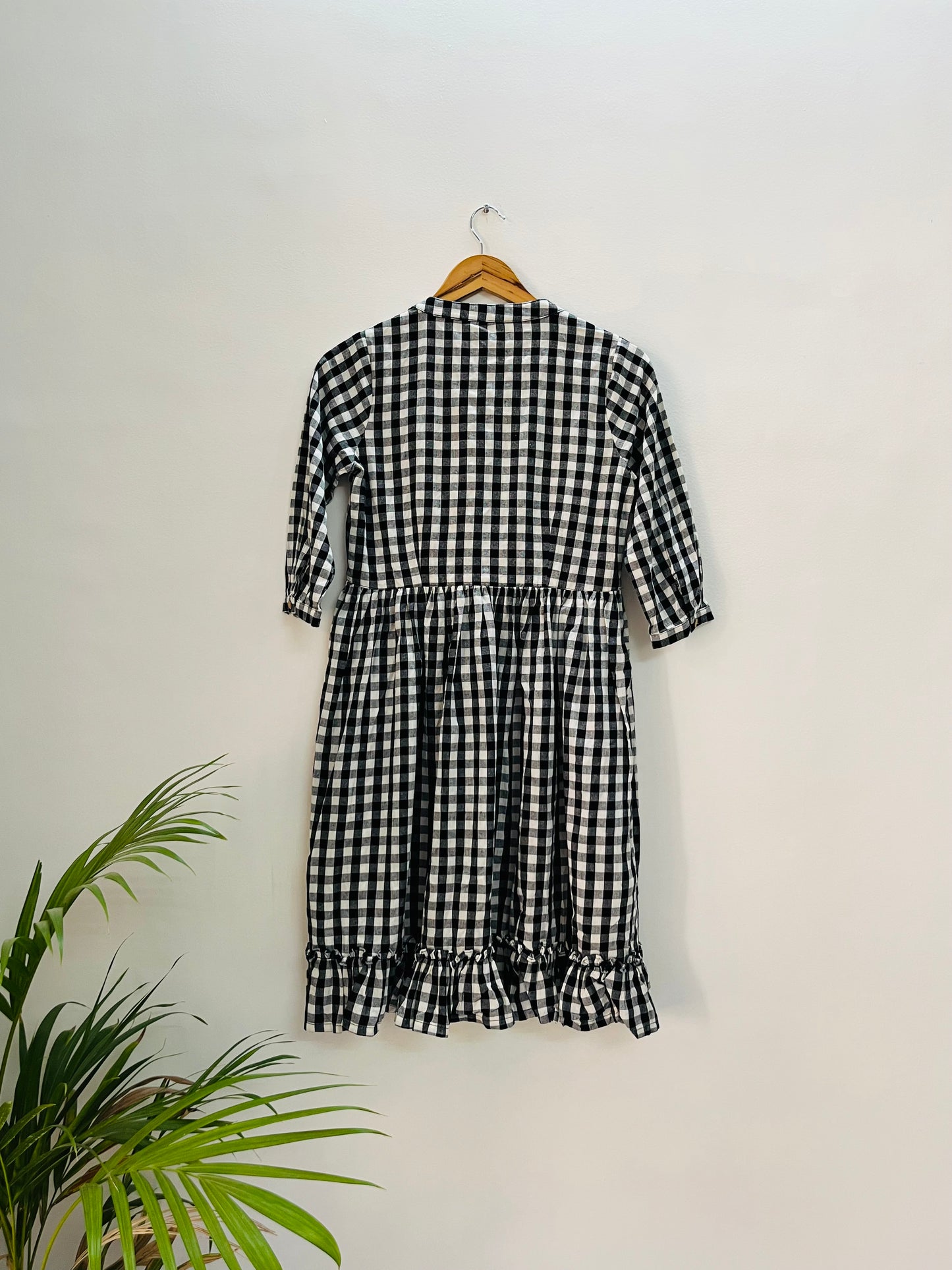 Black and white checks dress-XS