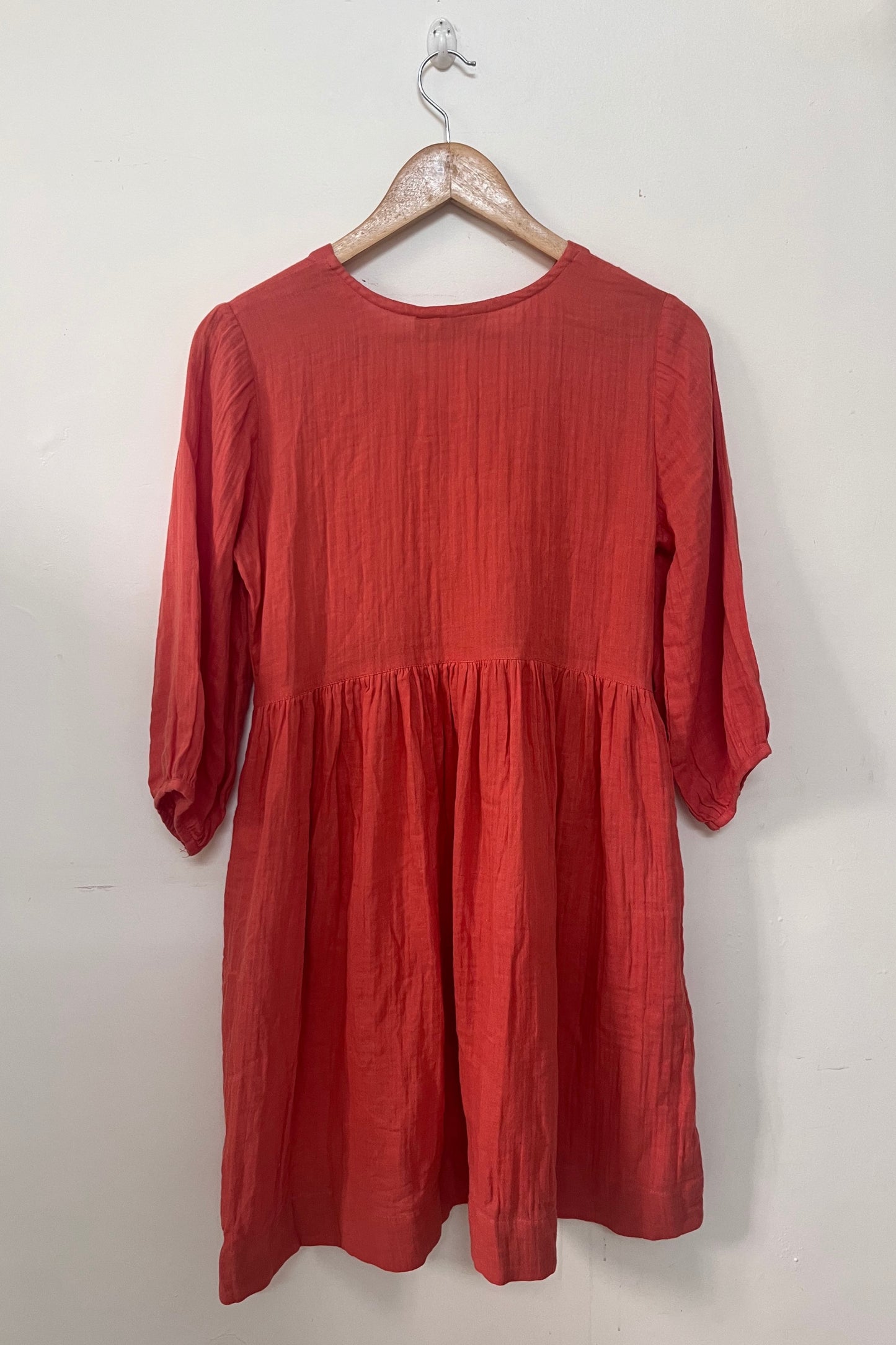 Coral double cloth dress-S