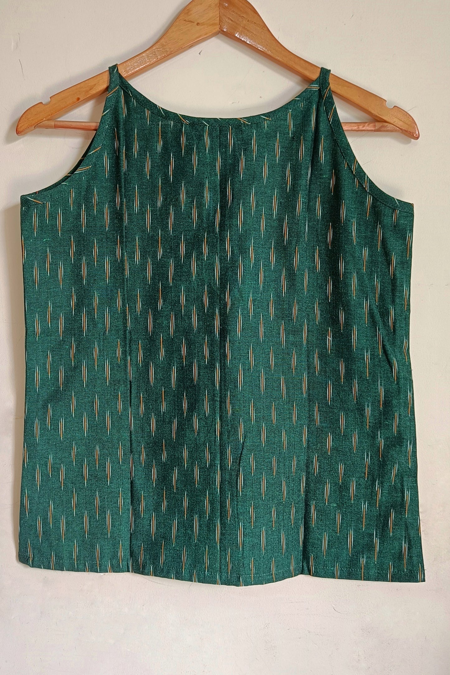 Bottle green Ikat camisole