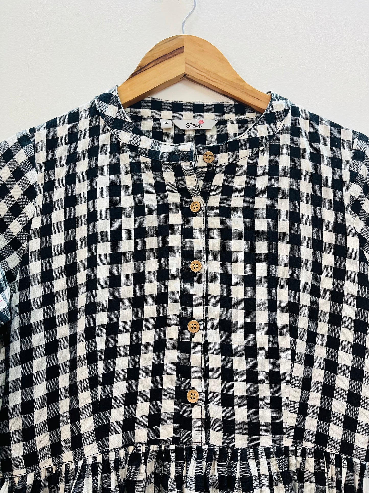 Black and white checks dress-XS