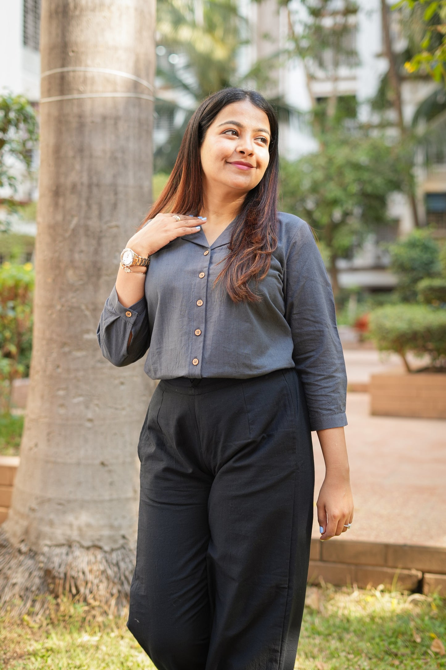 Malai Cotton Shirt- Grey