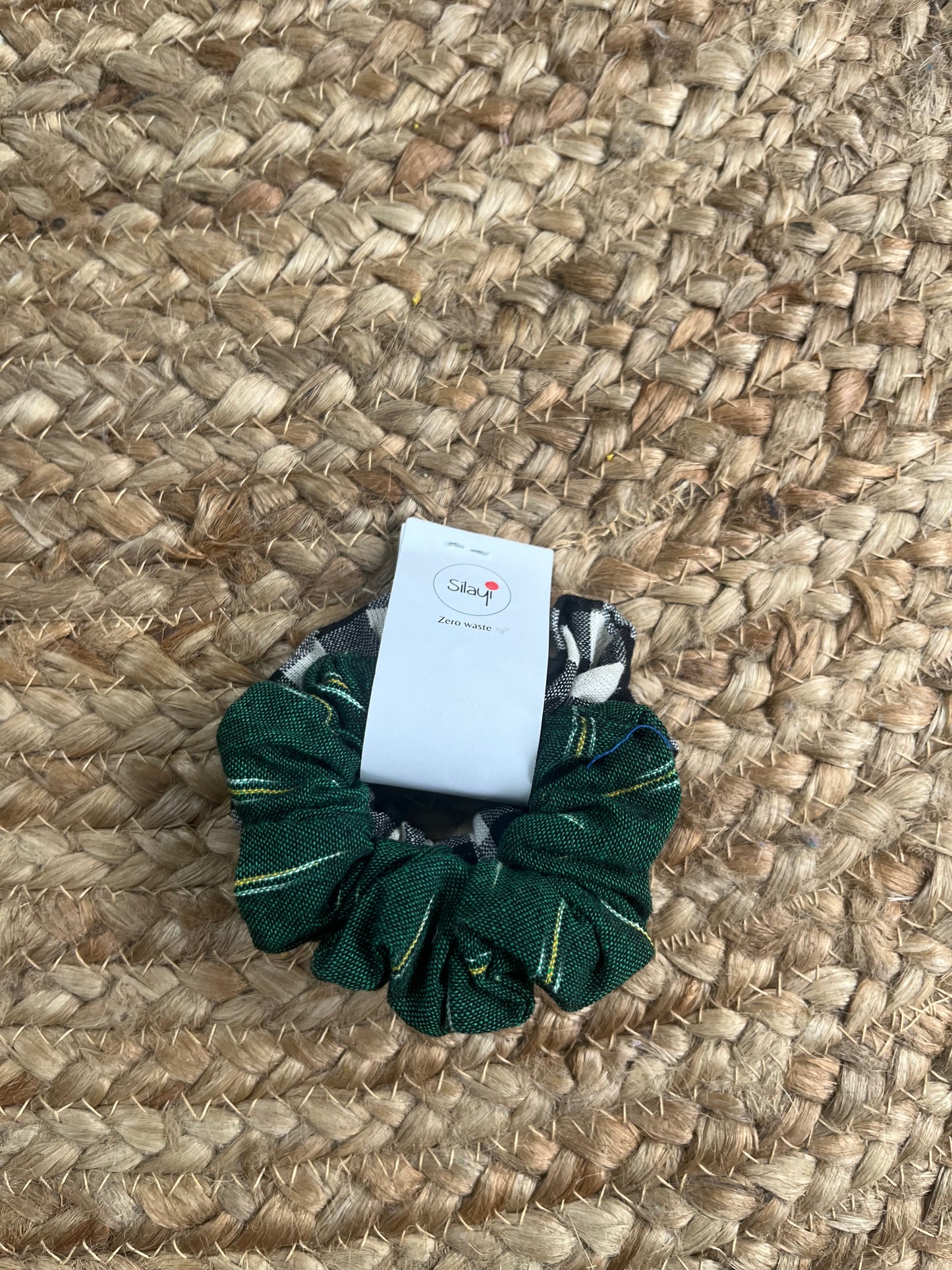 Checks and green ikat