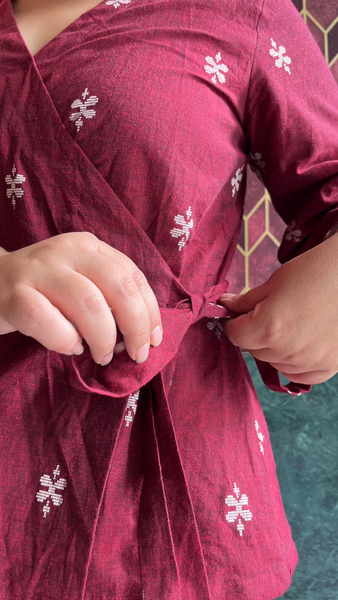 Phool wrap top- Maroon