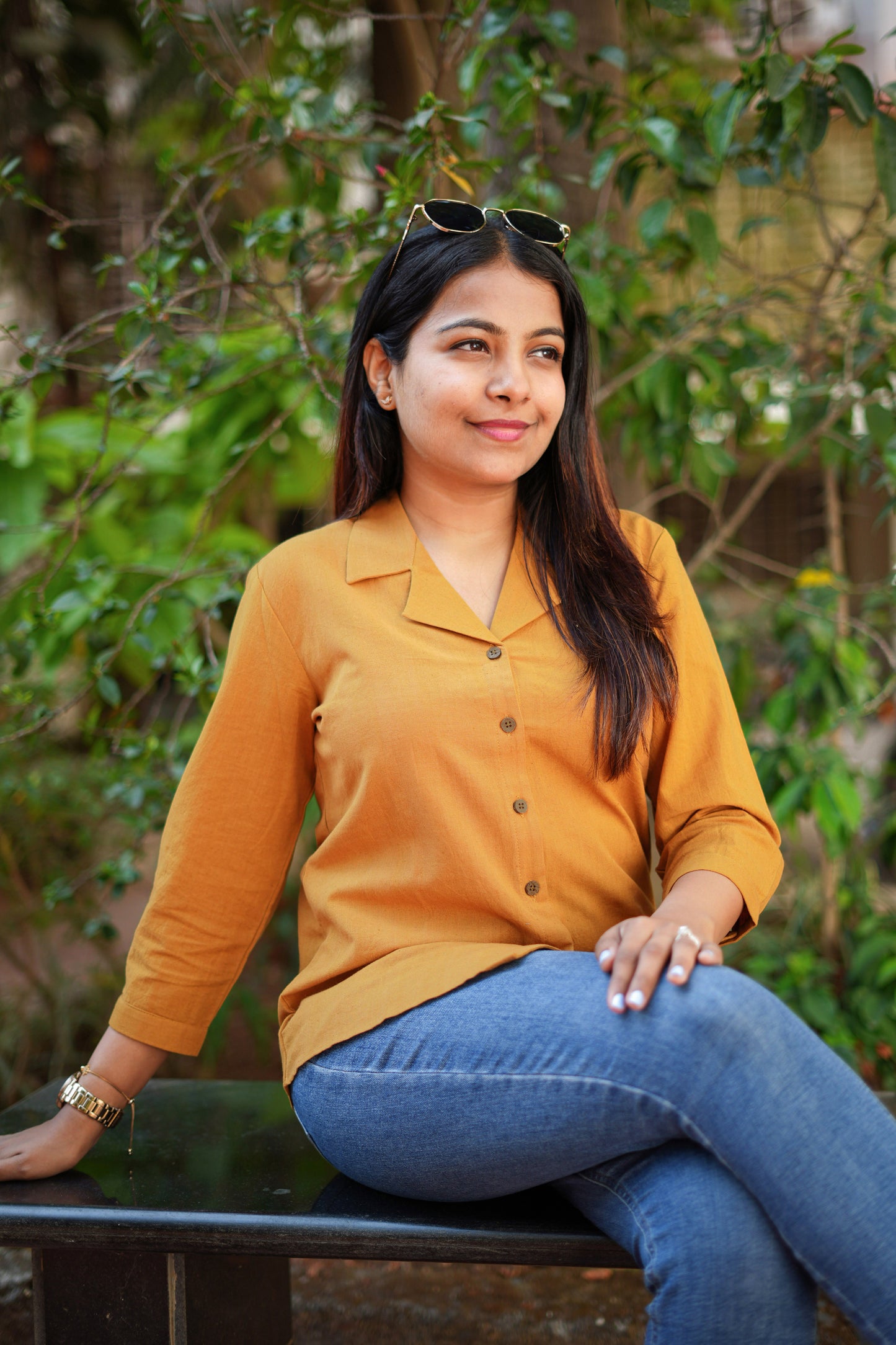 Malai cotton shirt-Yellow