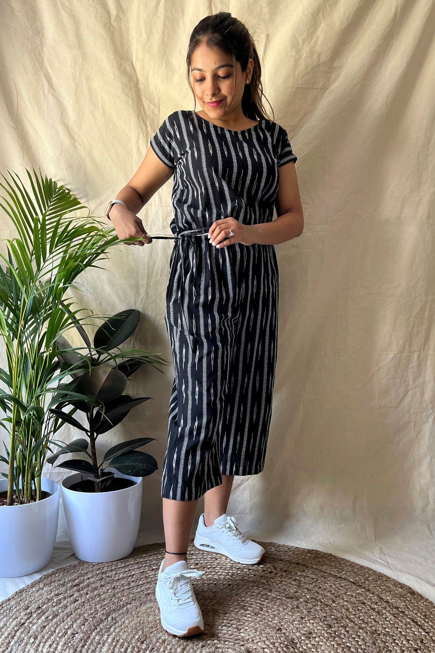 Black Ikat Jumpsuit - SILAYI