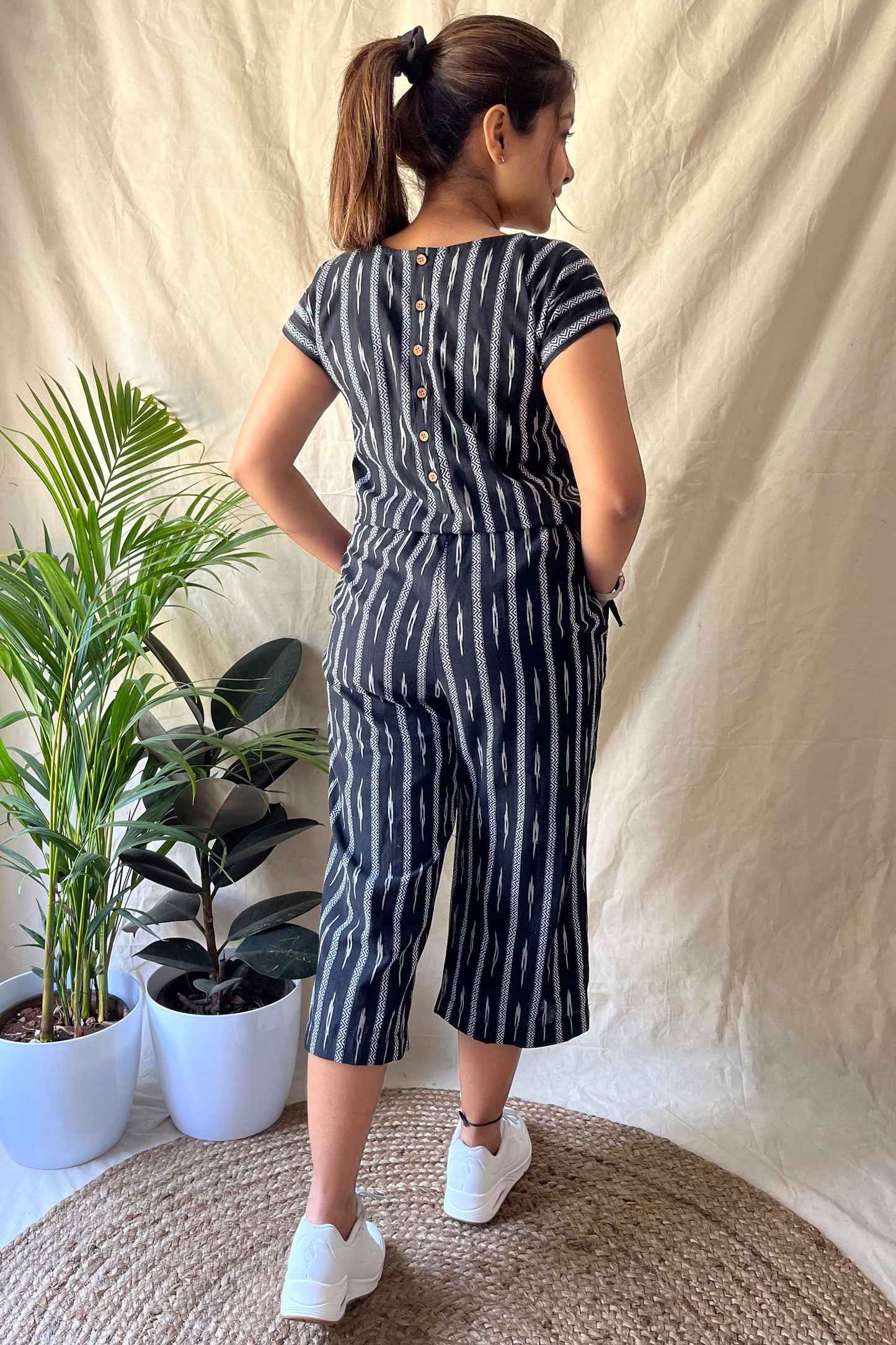 Black Ikat Jumpsuit - SILAYI