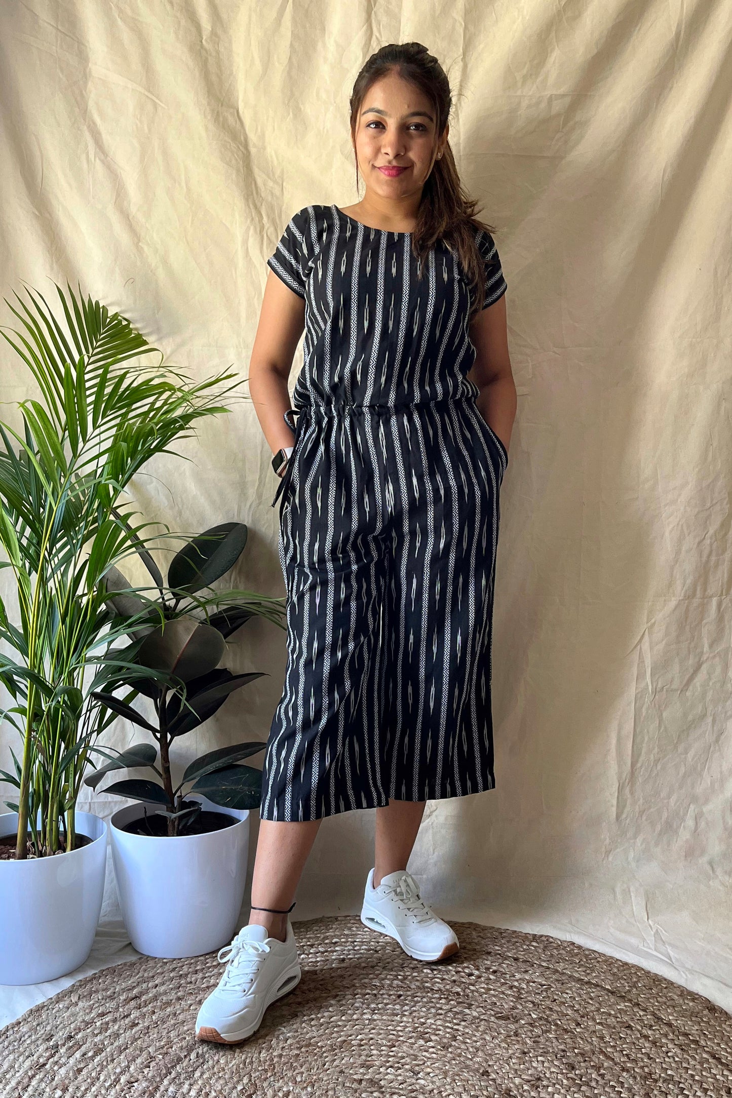 Black Ikat Jumpsuit - SILAYI
