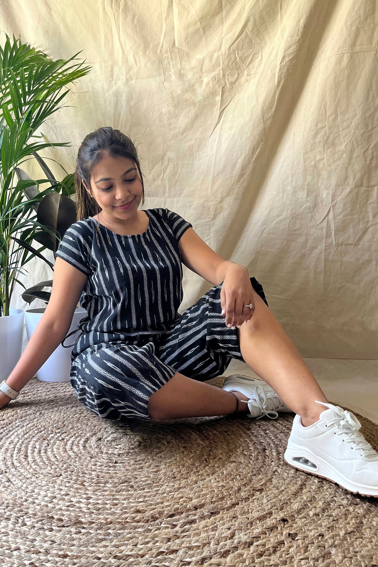 Black Ikat Jumpsuit - SILAYI