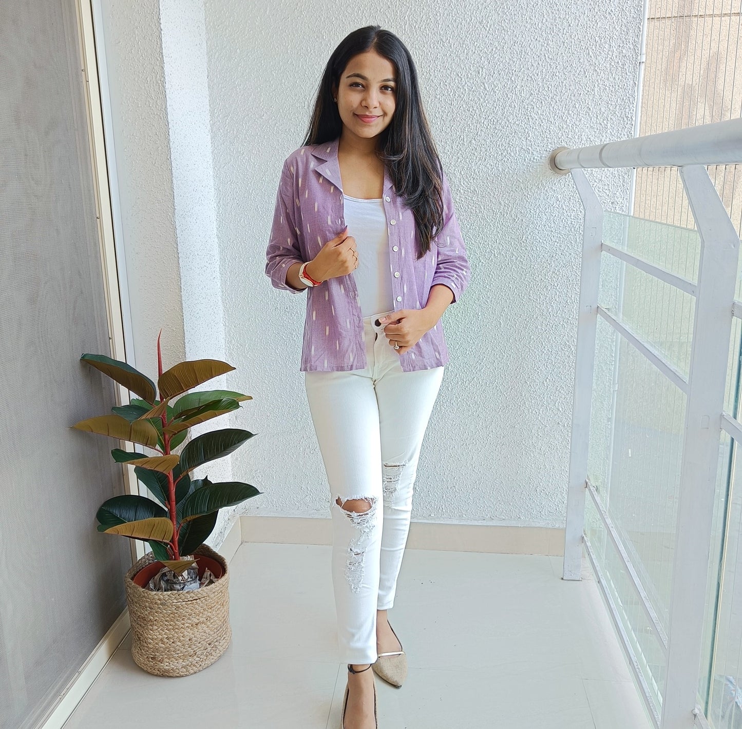 Lilac Ikat shirt - SILAYI