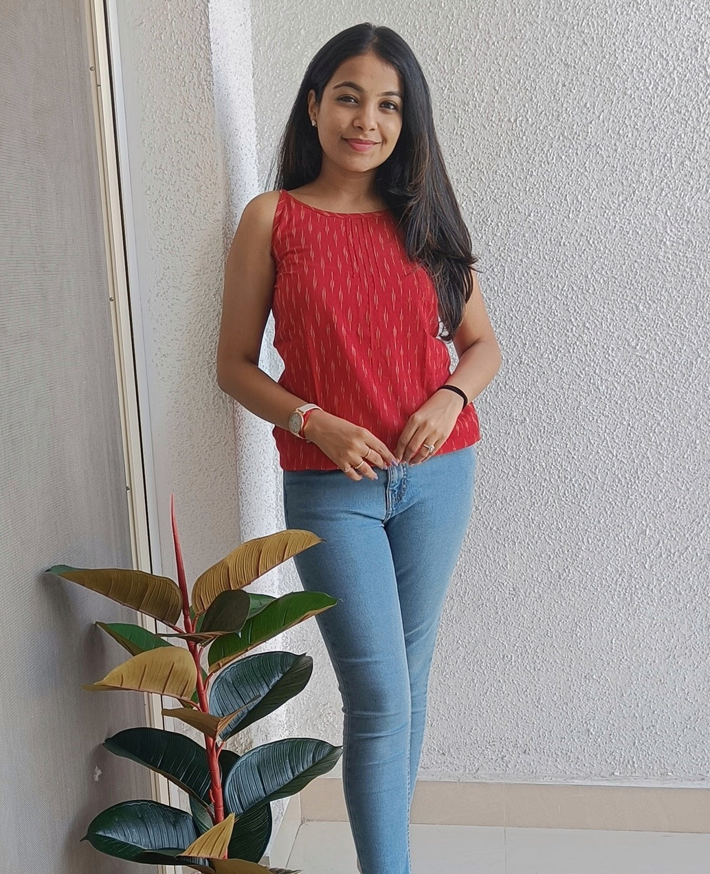 Red ikat camisole - SILAYI