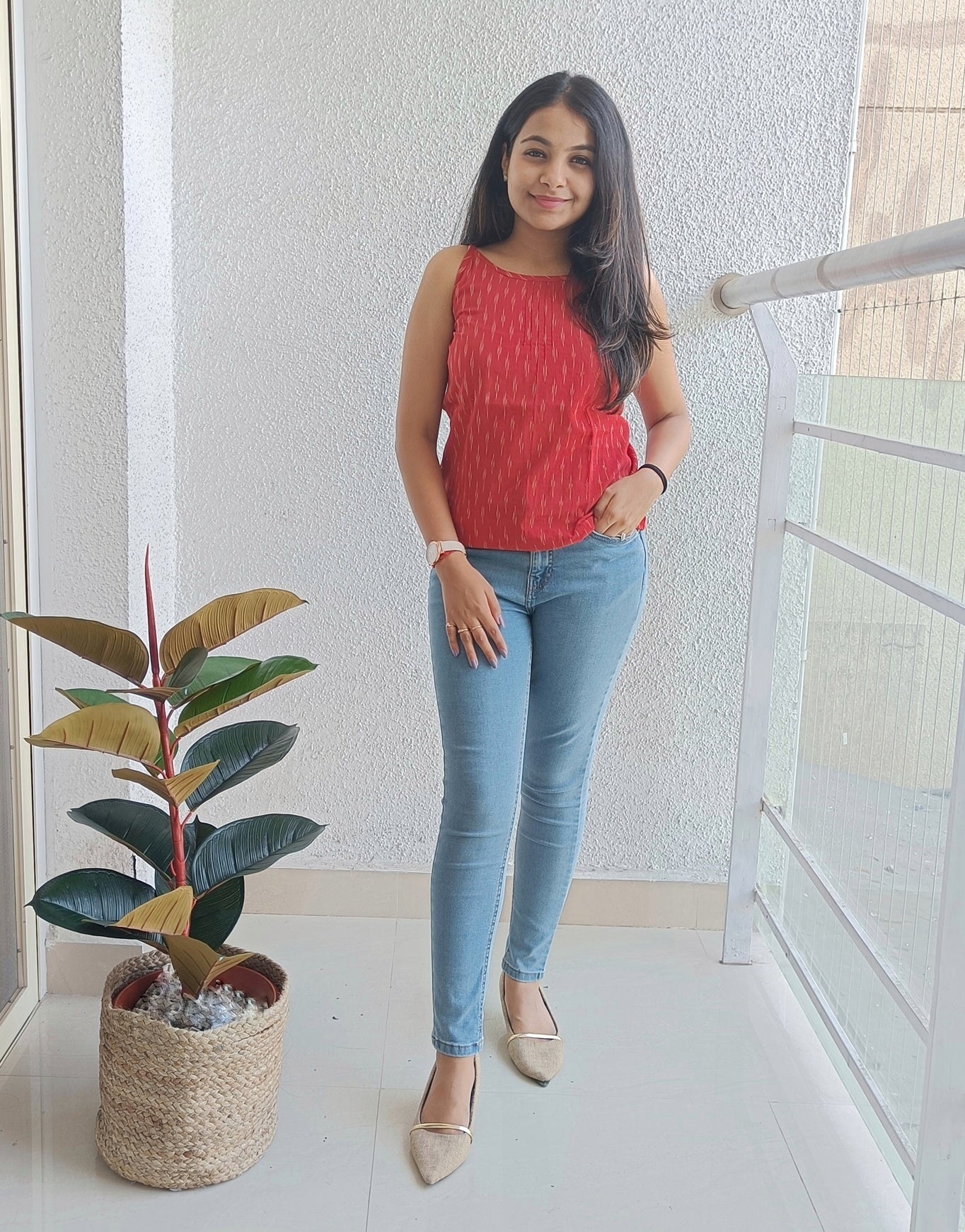 Red ikat camisole - SILAYI