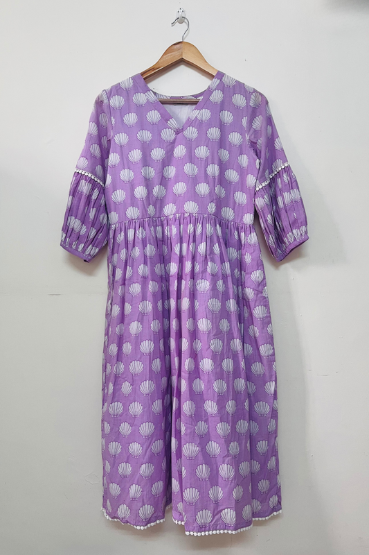 Lavender shell printed dress-S