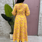 Kanak block printed dress-Yellow