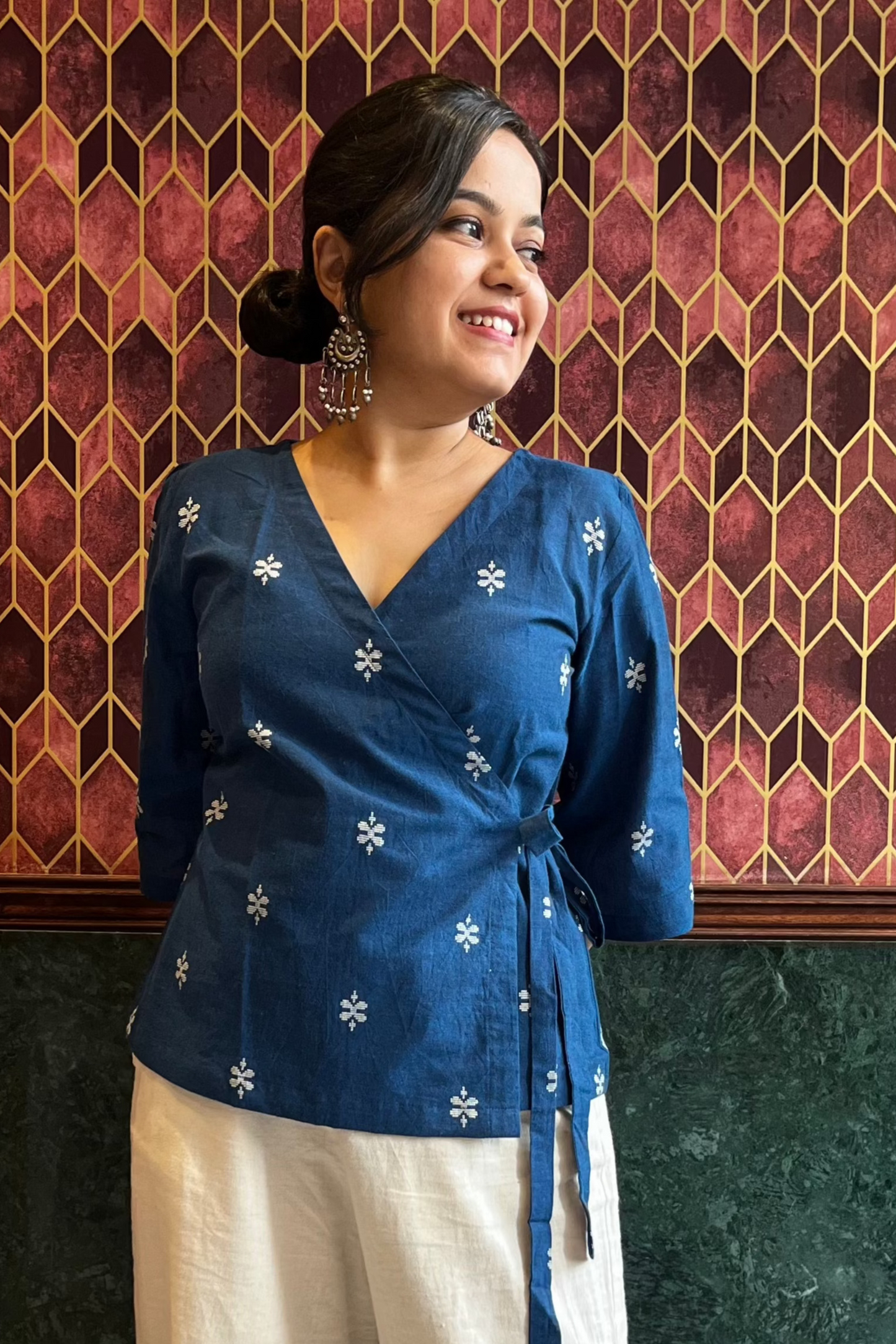 Phool wrap top- Blue