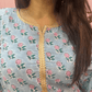 Ruhani A-line kurti- Sky blue