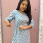 Ruhani A-line kurti- Sky blue