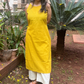 Yellow handloom kurti