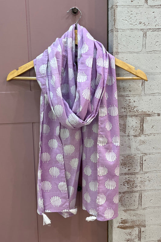 Lilac mulmul scarf