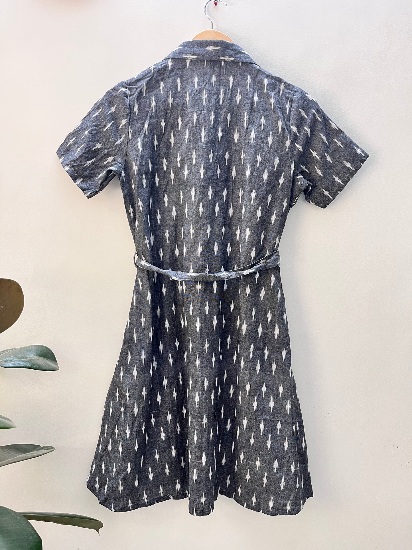 Grey Ikat shirt dress-S