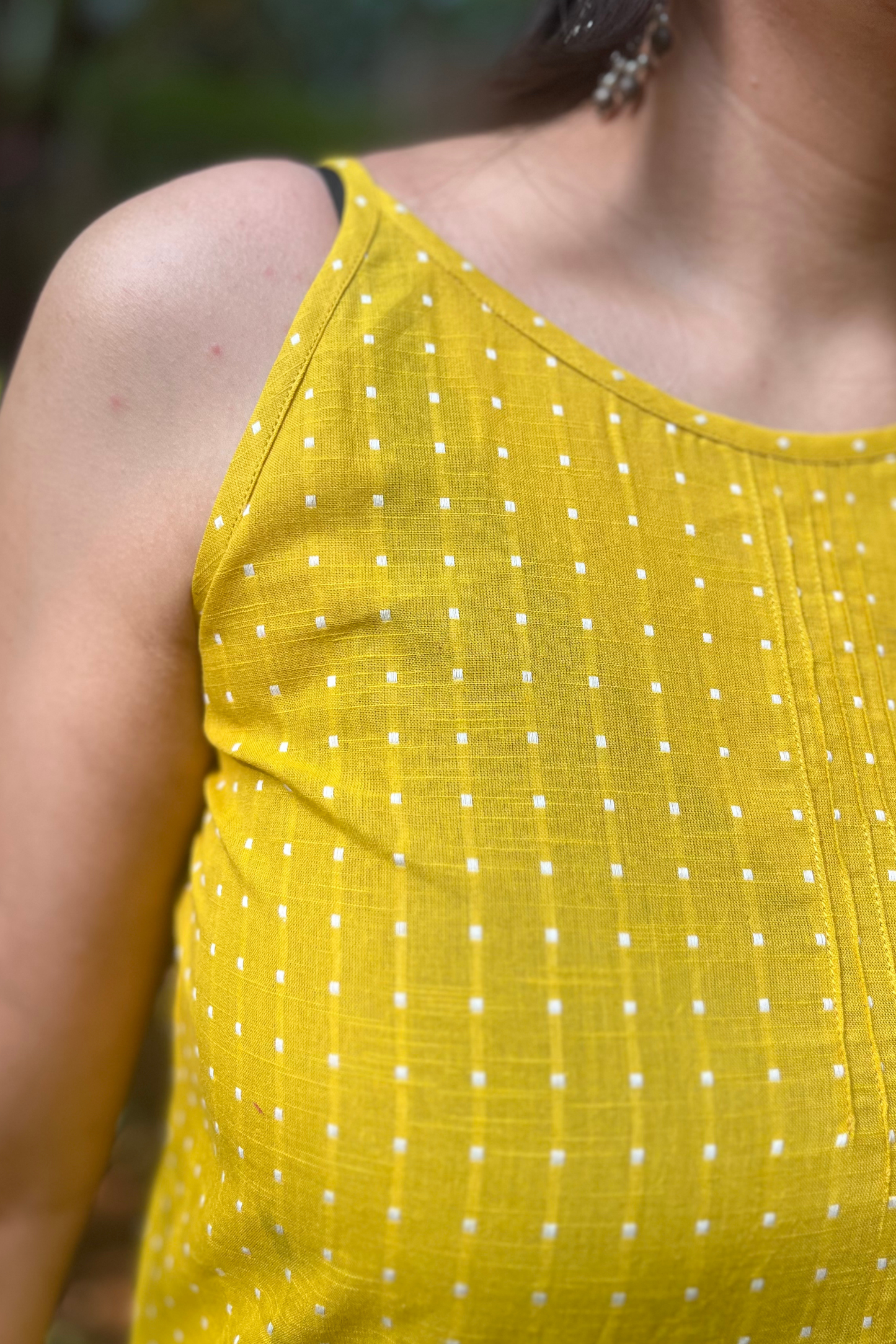 Yellow handloom kurti