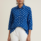 Mulmul Bandhani shirt-Blue