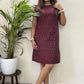 Hampi Ikat shift dress-Maroon