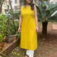 Yellow handloom kurti