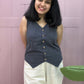 Lila handspun vest- Charcoal