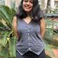 Lila handspun vest- Charcoal