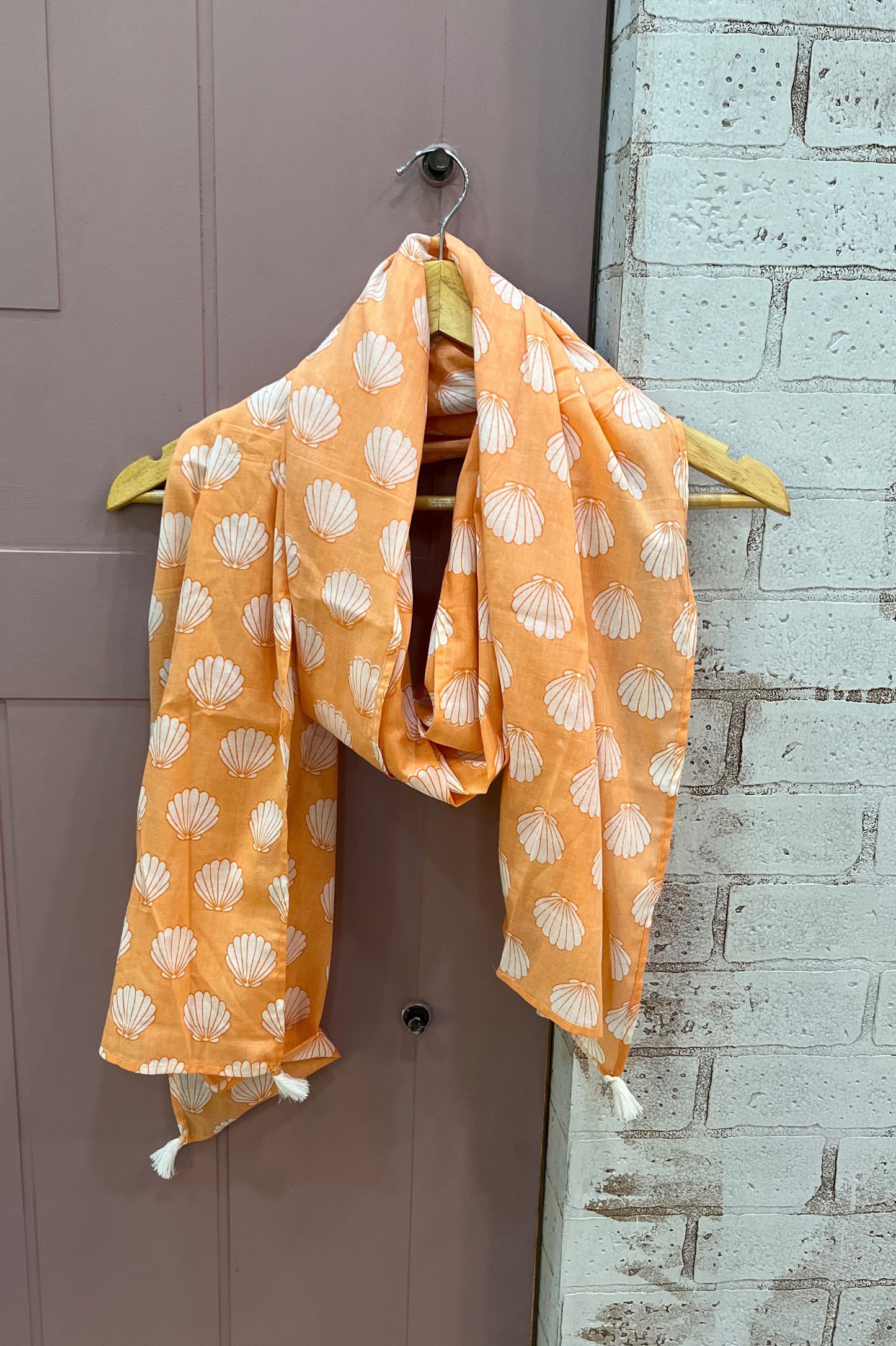 Peach mulmul scarf