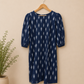 Navy ikat shift dress-S