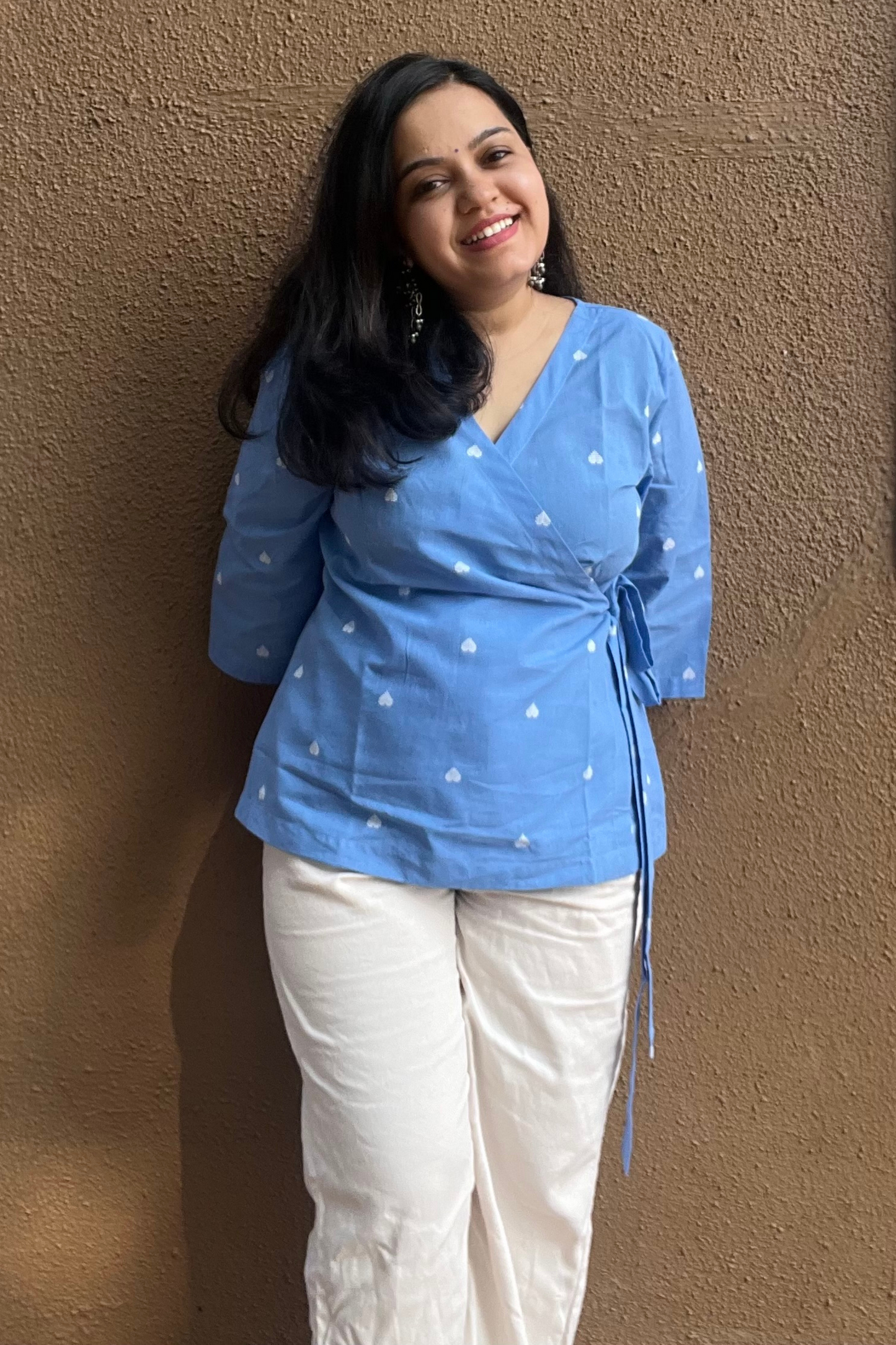 Sky blue wrap top-Limited edition-Softer feel