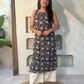 Vani block printed kurti-Black