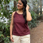 Maroon ikat camisole