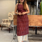 Maroon Ikat kurti