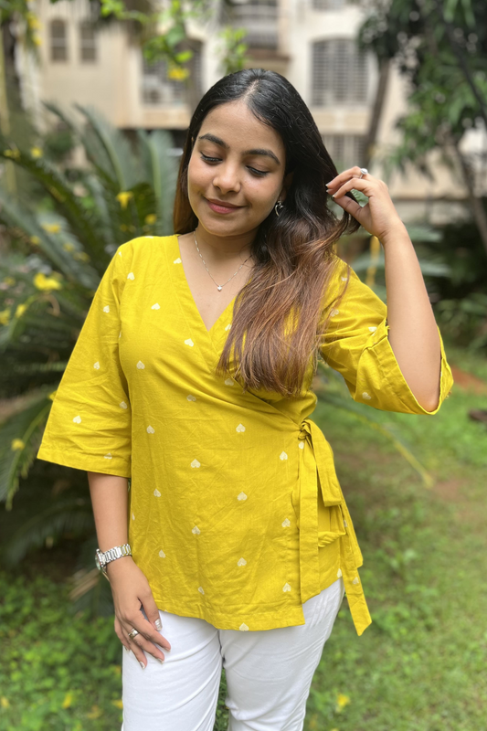 Yellow wrap top-Limited edition-Softer feel