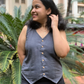 Lila handspun vest- Charcoal