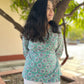 Mint floral wrap top