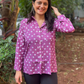Mulmul Bandhani shirt- Purple